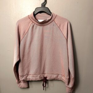 Urban Romantics shirt - burgundy/white mini stripe mock neck sweatshirt